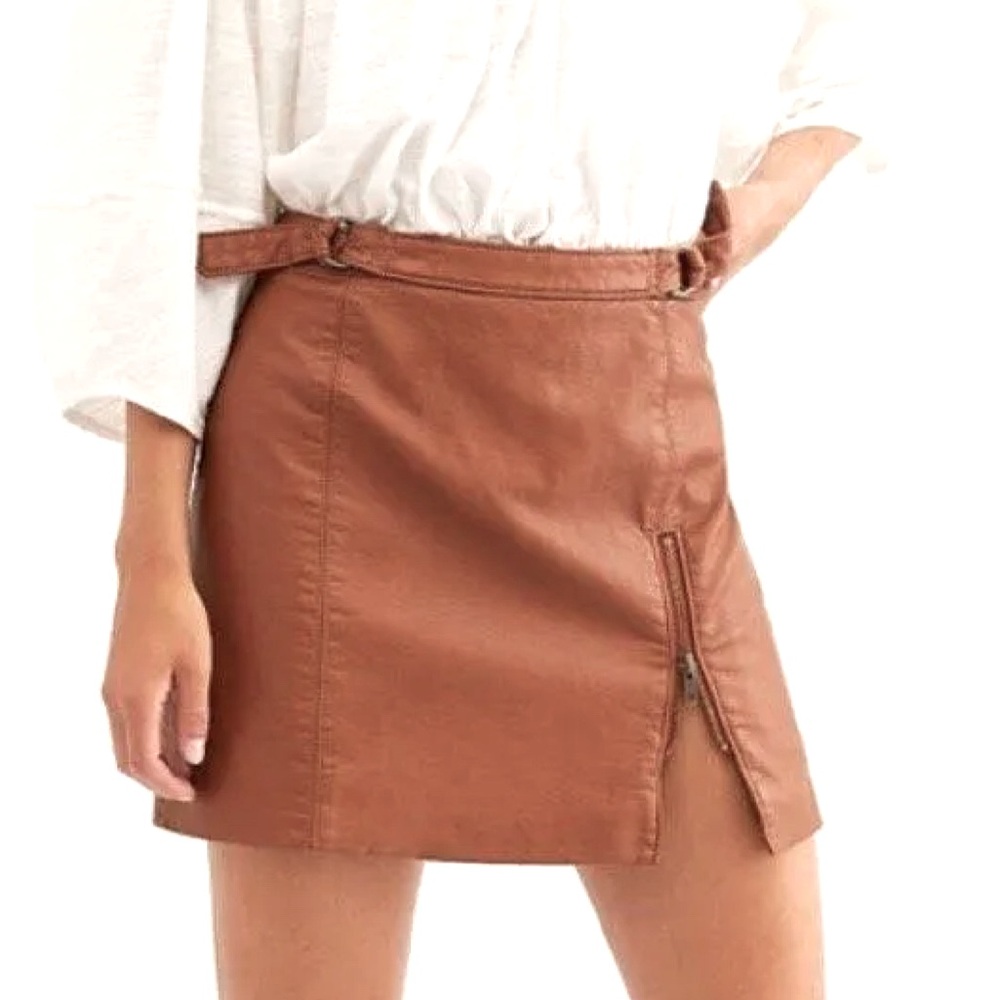 Free People Midnight Magic Vegan Leather Skirt NWT Size 6